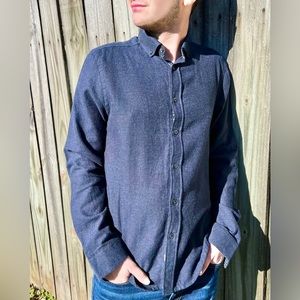 REPORT COLLECTION Long Sleeve Solid Dark Blue Flannel Shirt NWOT